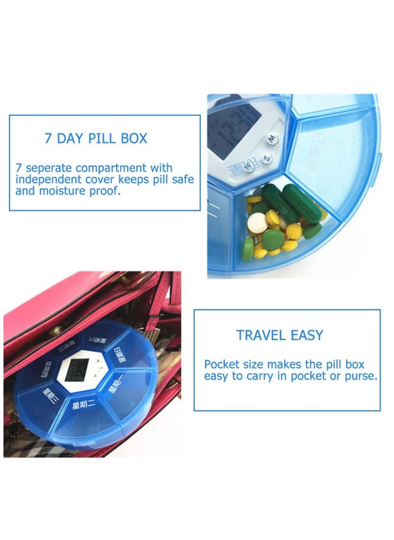 Pill Box 7 Day Weekly Pill Organizer Box With 4 Alarm Reminders