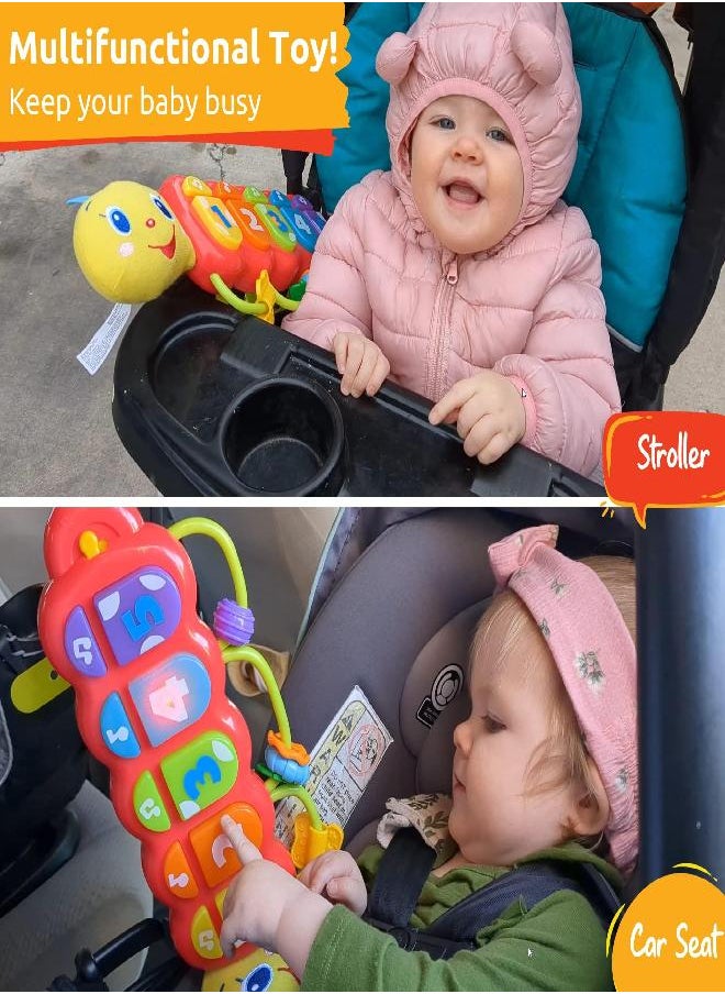 KiddoLab Lira The Caterpillar Crib Toys With Music and Lights. Baby Activity Stroller and Carseat Toys for Infants Learning. Baby Musical Light Up Toy Piano Stroller Toys, 3 Months Old Toys for Babies
