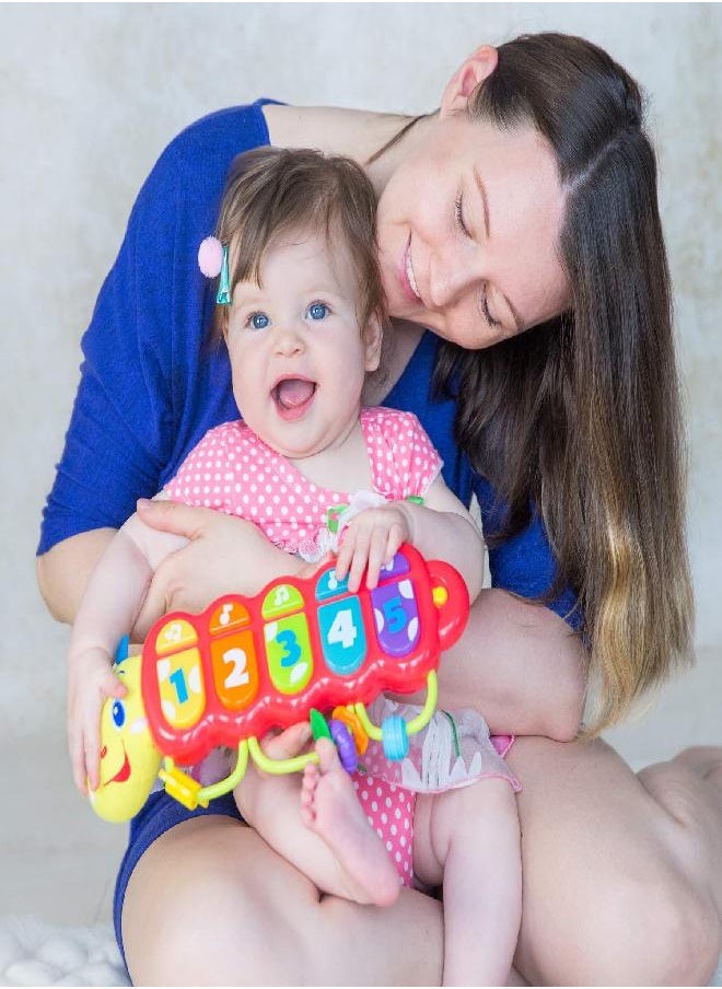 KiddoLab Lira The Caterpillar Crib Toys With Music and Lights. Baby Activity Stroller and Carseat Toys for Infants Learning. Baby Musical Light Up Toy Piano Stroller Toys, 3 Months Old Toys for Babies