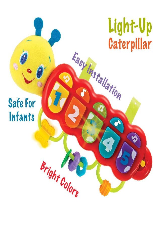 KiddoLab Lira The Caterpillar Crib Toys With Music and Lights. Baby Activity Stroller and Carseat Toys for Infants Learning. Baby Musical Light Up Toy Piano Stroller Toys, 3 Months Old Toys for Babies