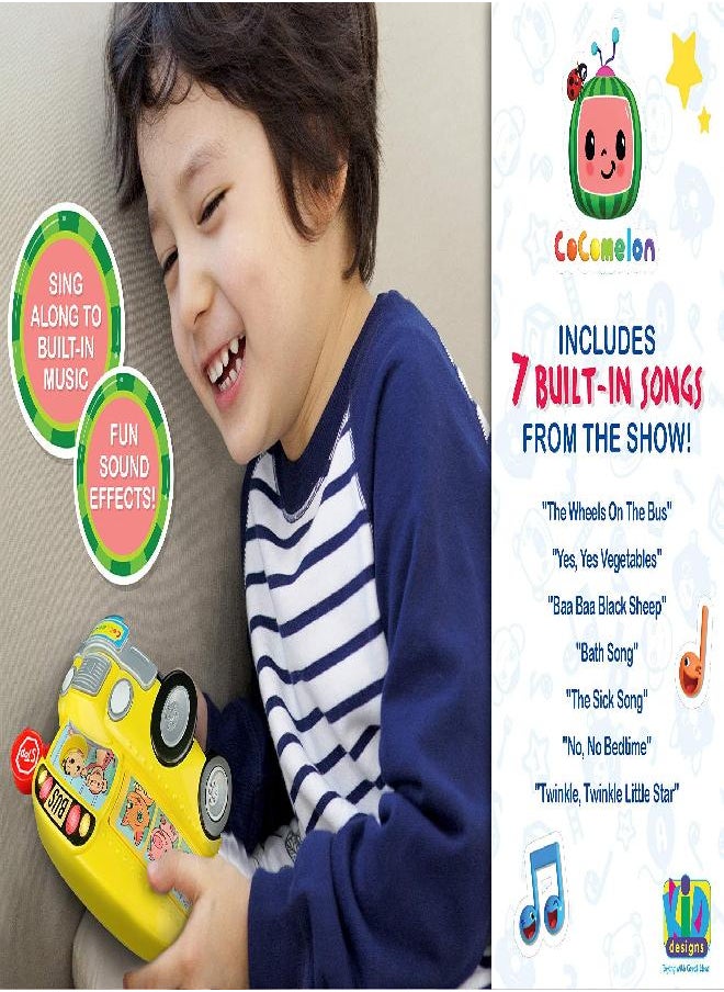 Cocomelon Musical Bus for Kids - Yellow School Bus with Built-in Cocomelon Songs and Sound Effects Fun Musical Cocomelon Toy for Cocomelon Merchandise Fans Bus Toy for Toddlers with Flashing Light
