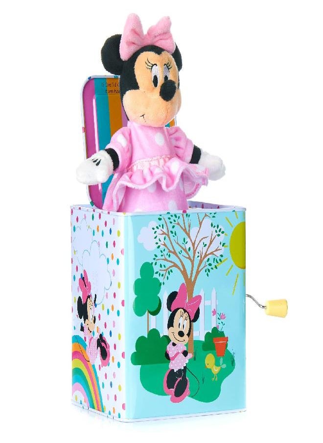KIDS PREFERRED Disney Baby Minnie Mouse Jack in The Box Musical Toys for Babies and Toddlers, Plays “Somewhere Over The Rainbow” Minnie Springs Out from A Colorful Box, Pink