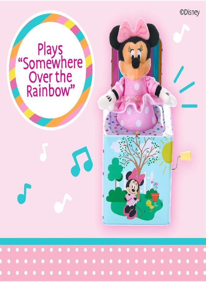 KIDS PREFERRED Disney Baby Minnie Mouse Jack in The Box Musical Toys for Babies and Toddlers, Plays “Somewhere Over The Rainbow” Minnie Springs Out from A Colorful Box, Pink