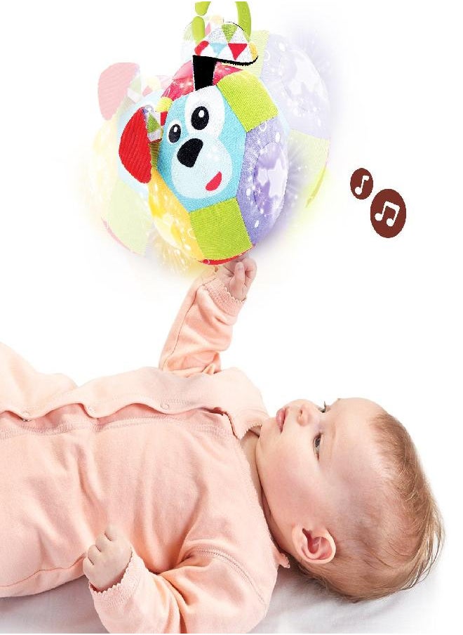 Yookidoo Baby Lights N' Music Friends Ball A Soft Newborn Musical Ball Toy with Flashing Stars and Three Friendly Farm Animals. Ideal for Floor Play, Stroller Or Crib.