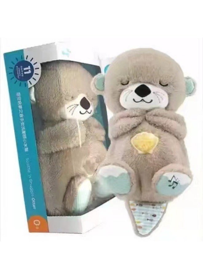 Baby Toy Soothe 'n Snuggle Otter Portable Plush Sound Machine with Music Lights & Breathing Motion for Newborns 0+ Months