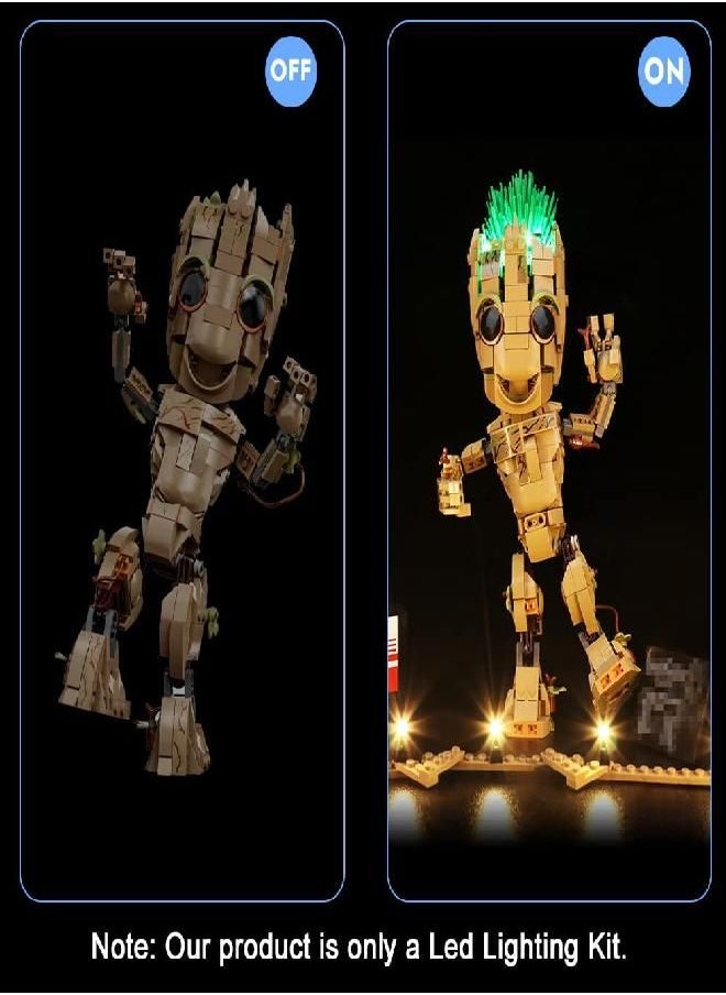 VONADO LED Light Kit for Lego Marvel I am Groot 76217, Music Version Lighting Compatible with Groot Lego 76217 (NO Lego Model), Creative DIY Decor Lights for Lego Building Toy Set (ONLY Lights)