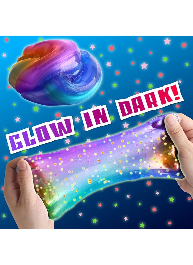 35.16 Fl Oz Galaxy Glowing Slime For Kids, Funkidz 1040Ml Premade Space Slime Pack Toy For Girls Boys Slime Kit With Neon, Glow, Metallic Fun Craft Party Gifts