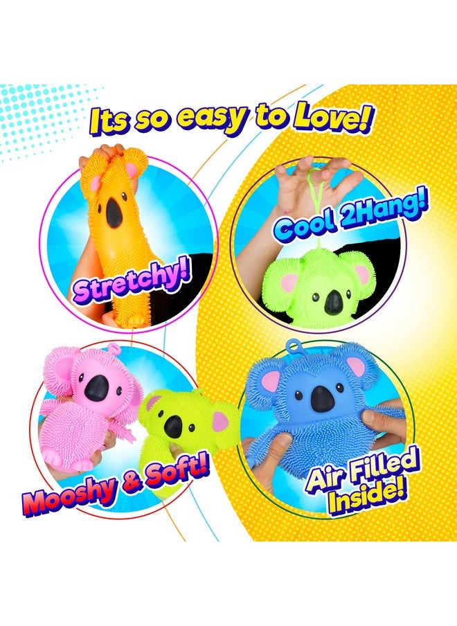 Koala Bear Pets Stretchy Squishy Fidget Toy (1 Koala Assorted) Stress Relief Bedtime Buddies, With Hair Tentacles Like Noodles. Party Favor For Kids & Adults 6710-1S