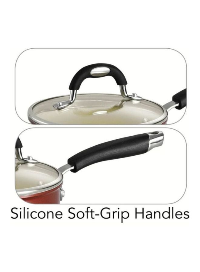 Sauce Pan With Lid Red