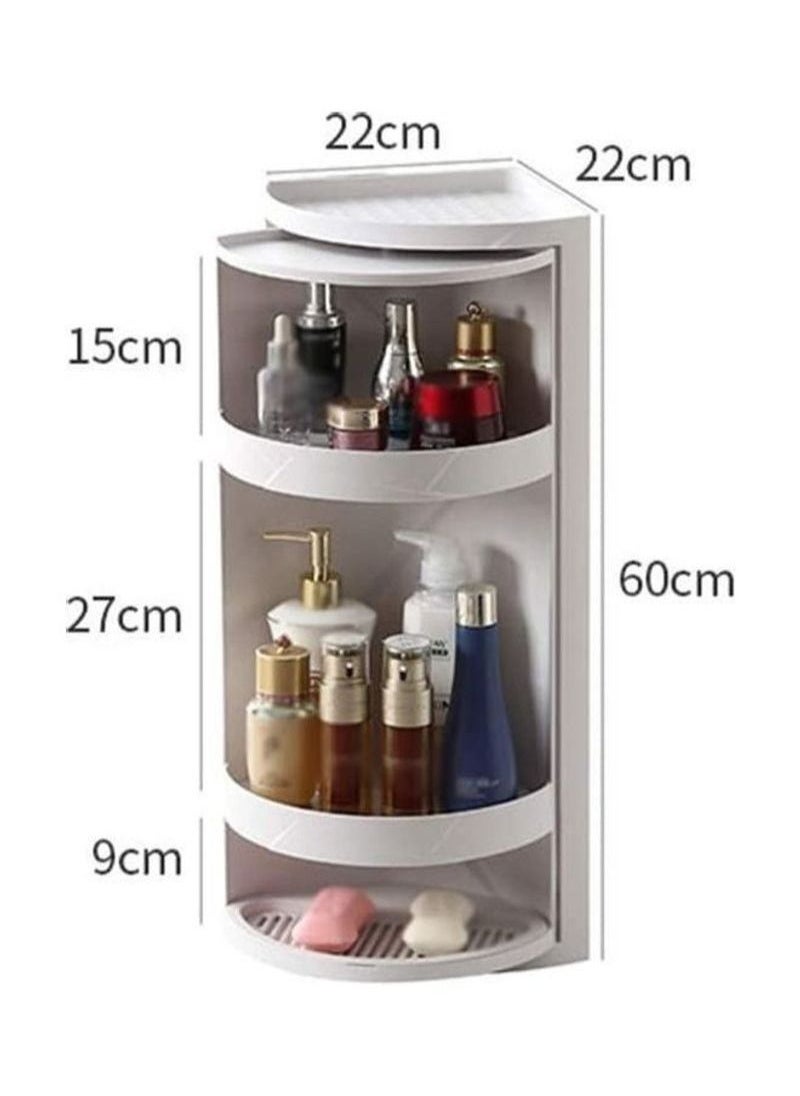 360 Degree Bathroom Swivel Corner Shelf