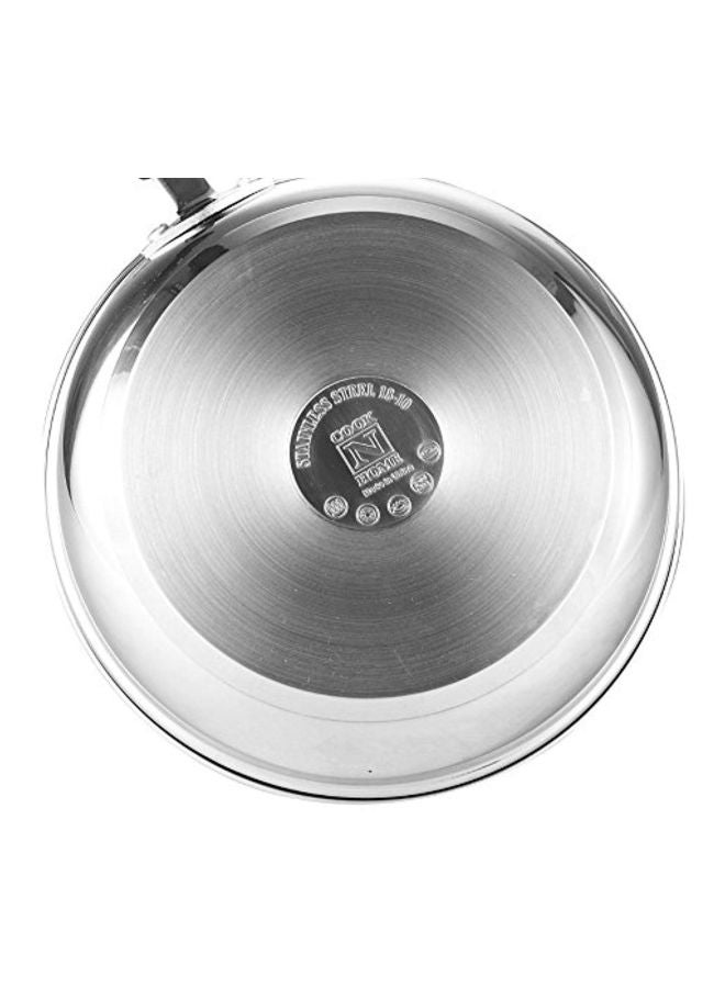 Stainless Steel Stockpot Silver/Black 8.4x7.8x7.8inch