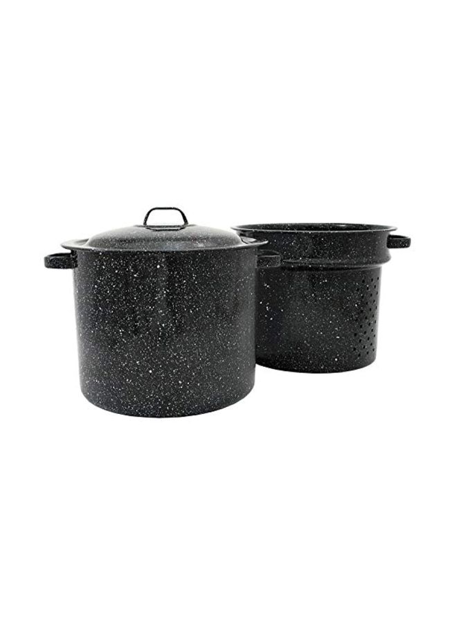 Carbon Steel Pasta Pot Black 10.9x9.6x9.2inch