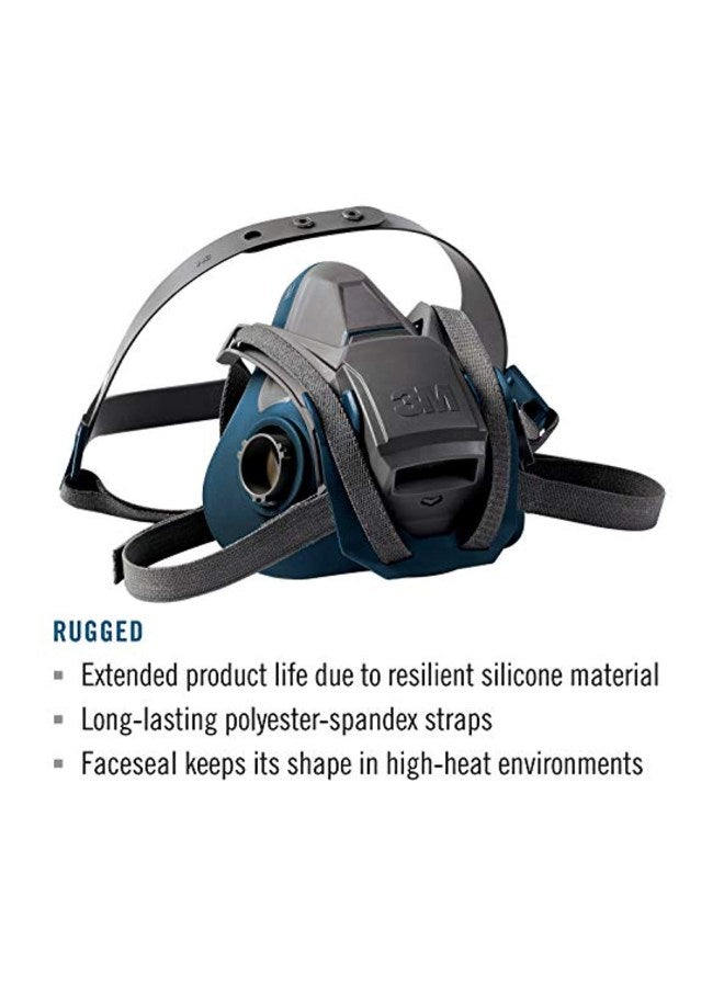 Comfort Quick Latch Half Facepiece Reusable Respirator Grey/Blue 7.2x4x8.1inch