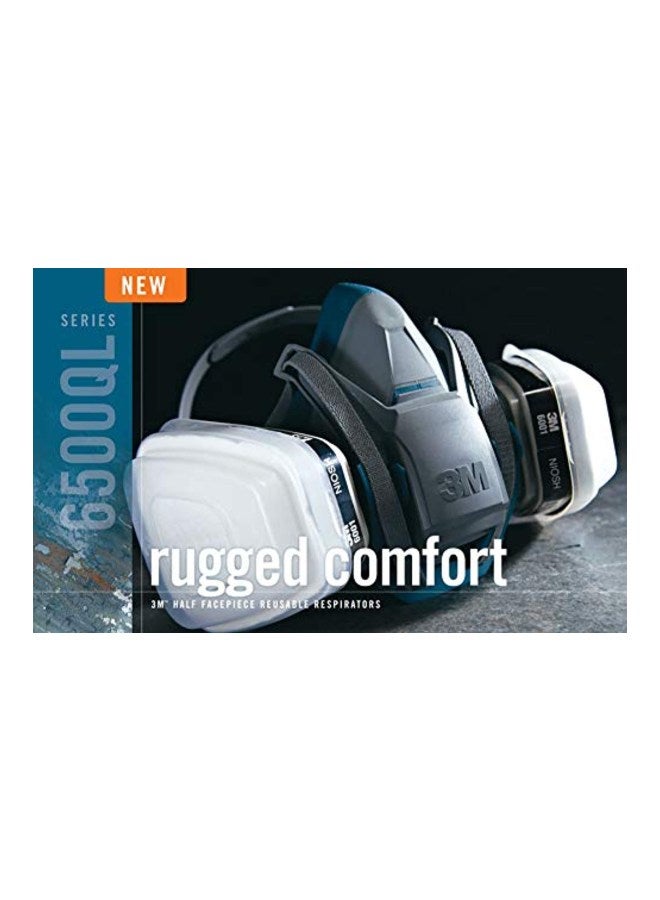 Comfort Quick Latch Half Facepiece Reusable Respirator Grey/Blue 7.2x4x8.1inch