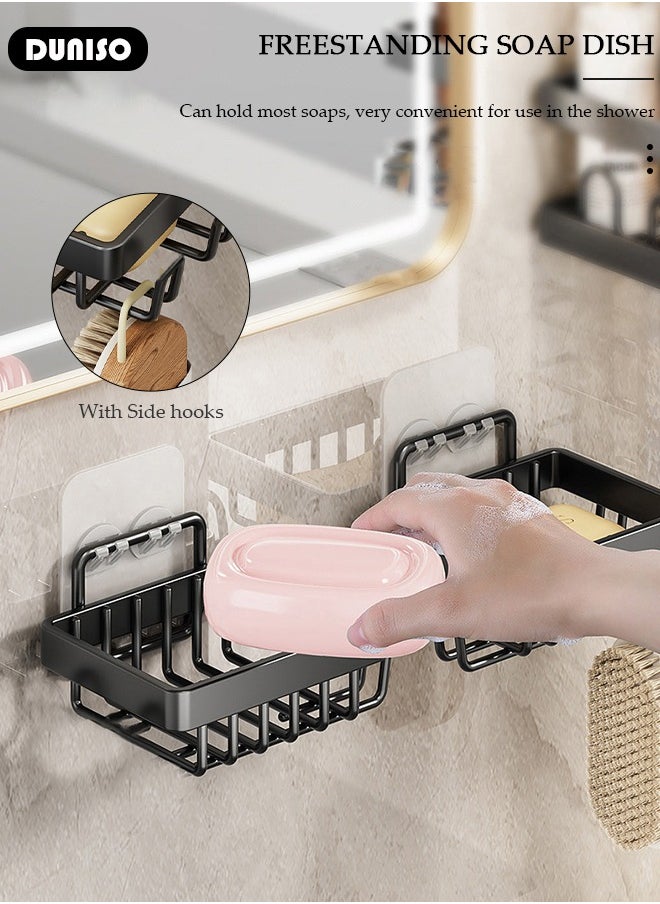 5 Pack Corner Shower Caddy, Wall Mounted Bathroom Shower Holder with Soap and toothbrush Holder, Adhesive Shower Shelf for Inside Shower, Removable Corner Organizer Shelves for Bathroom Storage, No Drilling Shower Storage Rack Basket for Toilet, Dorm and Kitchen