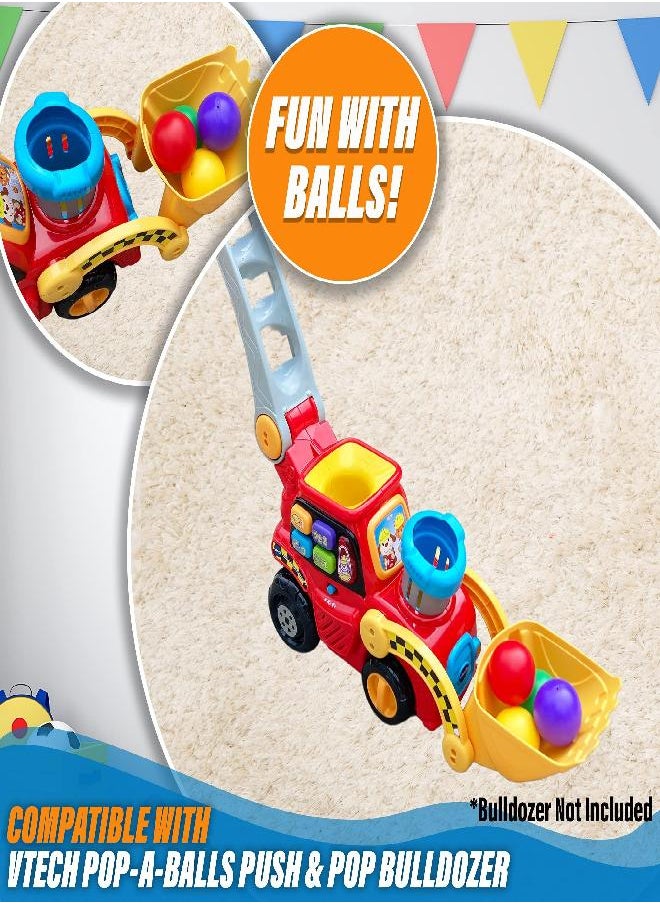 Multi-Colored Replacement Ball Set for VTech Pop-a-Balls Push and Pop Bulldozer Toy | Vibrant, Colorful Balls Compatible with Vtech Bulldozer Ball Popper Toy | 6 Ball Set