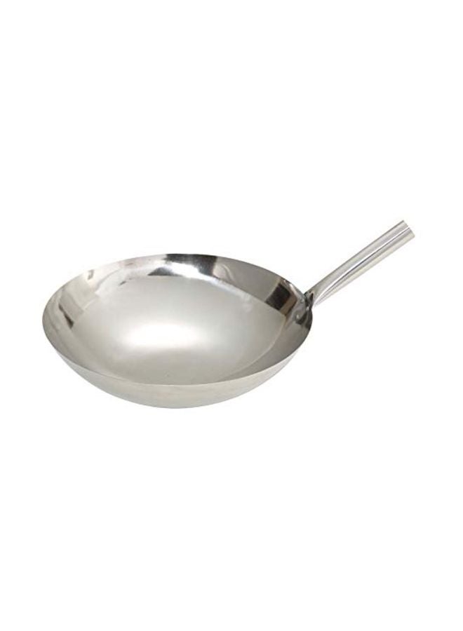 Stainless Steel Nailed joint Wok Silver 14inch