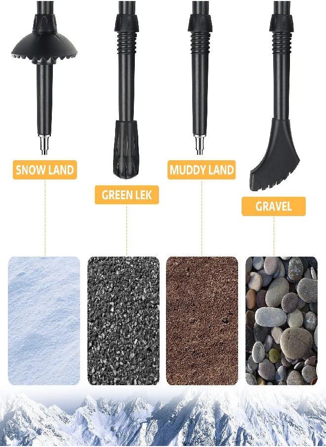 Trekking Poles Collapsible Hiking Poles - Auminum Alloy 7075 Trekking Sticks, Antishock and Quick Lock System, Telescopic, Collapsible, Ultralight for Hiking, Camping