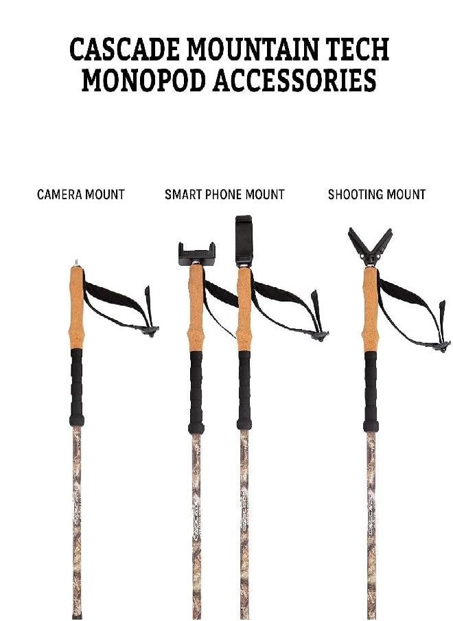 Cascade Mountain Tech Trekking Poles - Carbon Fiber Monopod Walking or Hiking Stick with Accessories Mount & Adjustable Quick Locks (Single Pole), Brown