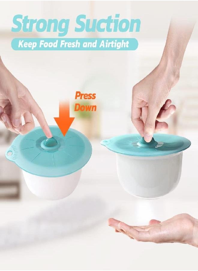 Silicone Lids for Food Storage - Silicone Bowl Covers Silicone Pot Lids BPA Free Silicone Suction Lids Silicone Microwave Cover Silicone Pot Covers for Cups Bowls Pots Pans Oven Fridge