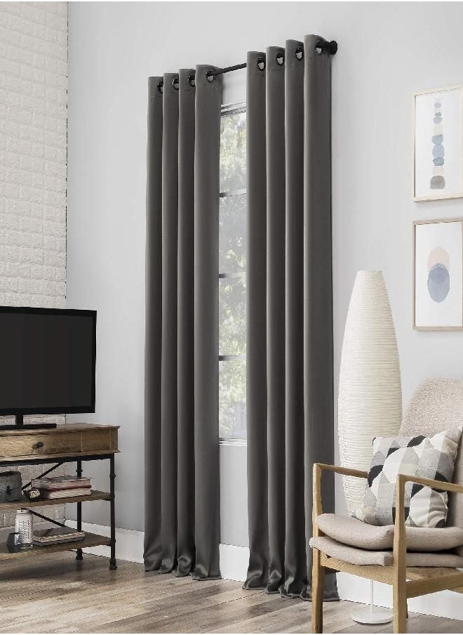 Sun Zero Nordic Theater Grade Extreme 100% Blackout Grommet Curtain Single Panel, 52