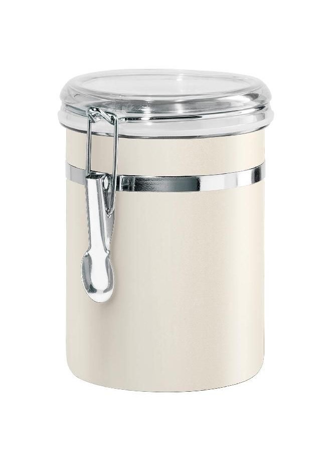 OGGI Stainless Steel Kitchen Canister 36oz, Gray - Airtight Clamp Lid, Clear See-Thru Top - Ideal for Kitchen Storage, Food Storage, Pantry Storage. Size 5