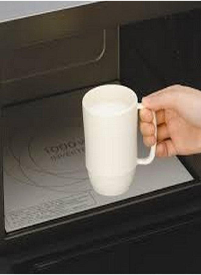 JapanBargain 3090, Japanese Plastic Mug Unbreakable Camping Coffee Mug Kid's Milk Juice Mug Travel Tea Water Mug 12 ounce BPA Free Non-Toxic Microwavable Dishwasher Safe Made in Japan, White, 6 Pack