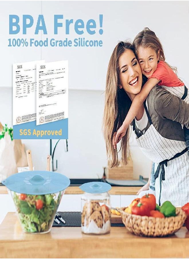 Silicone Bowl Covers - Silicone Covers for Food Storage Silicone Lids for Pots and Pans BPA Free Silicone Bowl Lids Universal Lid for Pots and Pans Microwave Food Cover Silicone Lids for Cooking