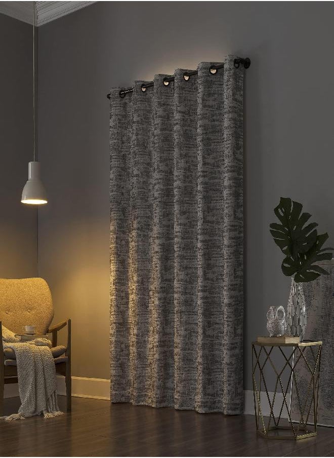 Sun Zero Parrish Distressed Grid Thermal Extreme Total Blackout Grommet Curtain Panel, 40