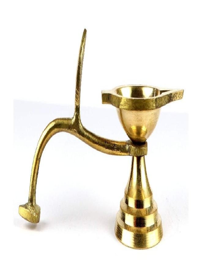 ASHIRWAD Brass Oil/Ghee Aarti Jyot Diya Lamp Arti for Puja Heavy One with Handle (1.5 Inch)