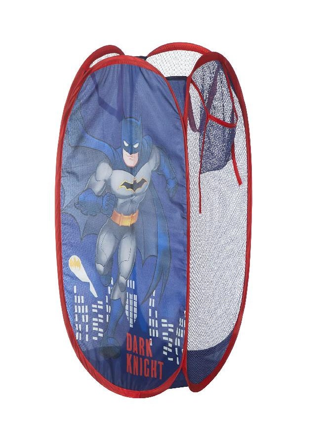 Idea Nuova Batman Pop Up Hamper with Durable Carry Handles, 21'' H x 13.5'' W X 13.5'' L, Batman/Blue