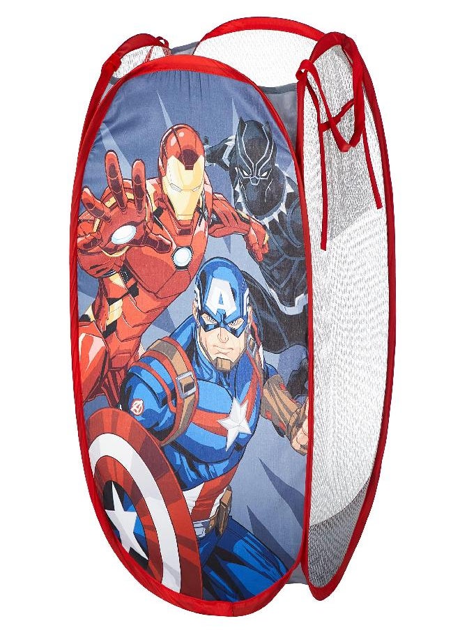 Idea Nuova Marvel Avengers Pop Up Hamper with Durable Carry Handles, 21'' H x 13.5'' W X 13.5'' L