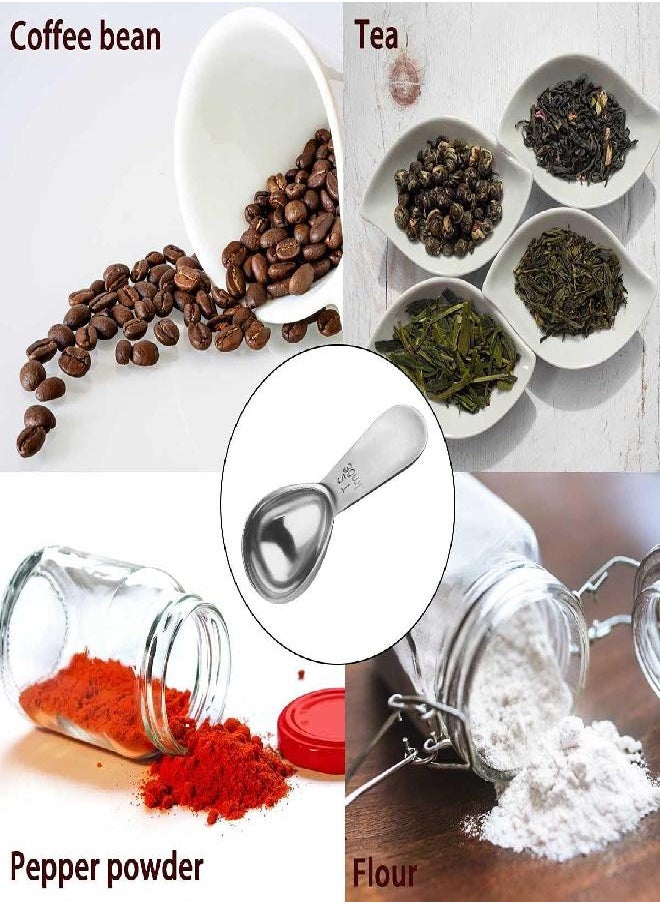 Coffee Scoop 18/8 Stainless Steel Coffee Measuring Spoon 2 Tablespoon Coffee Scoop Short Handle Measuring Spoon for Ground Coffee Tea Sugar Flour 2 Tbsp Coffee Scoop Exact Measuring Spoon (30ml)