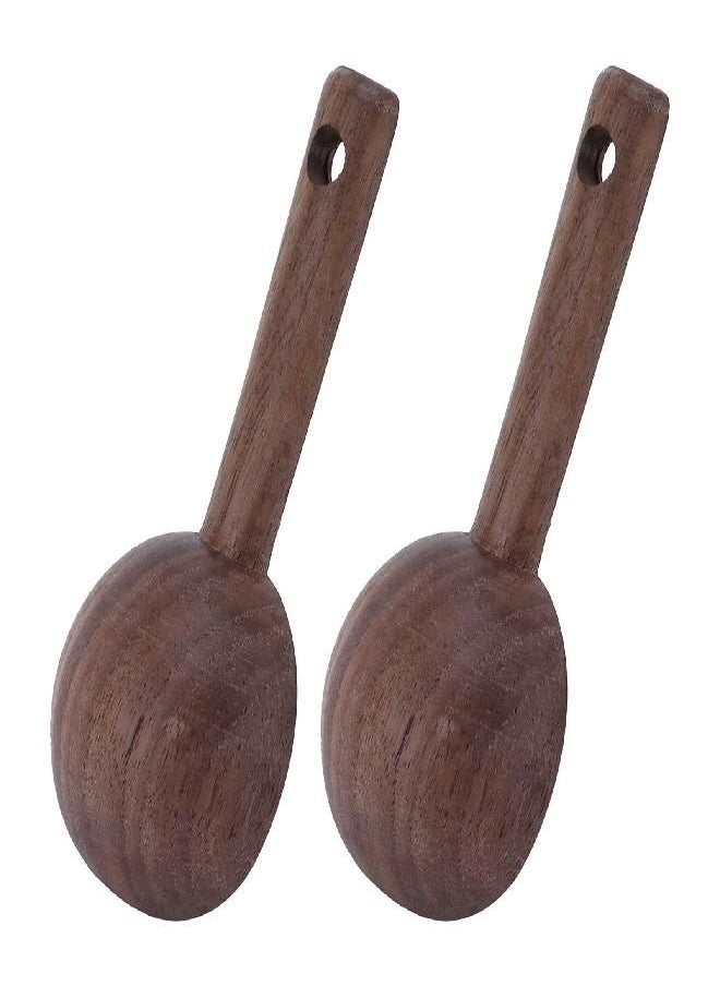 Houshold Coffee Scoop Wooden Measuring Spoon Coffee Scoop for Ground Walnut Teaspoon Coffee Accessorie Coffee Measuring tool Spoon with wooden handles for Coffee Tea Sugar Dlour Spices(2#)