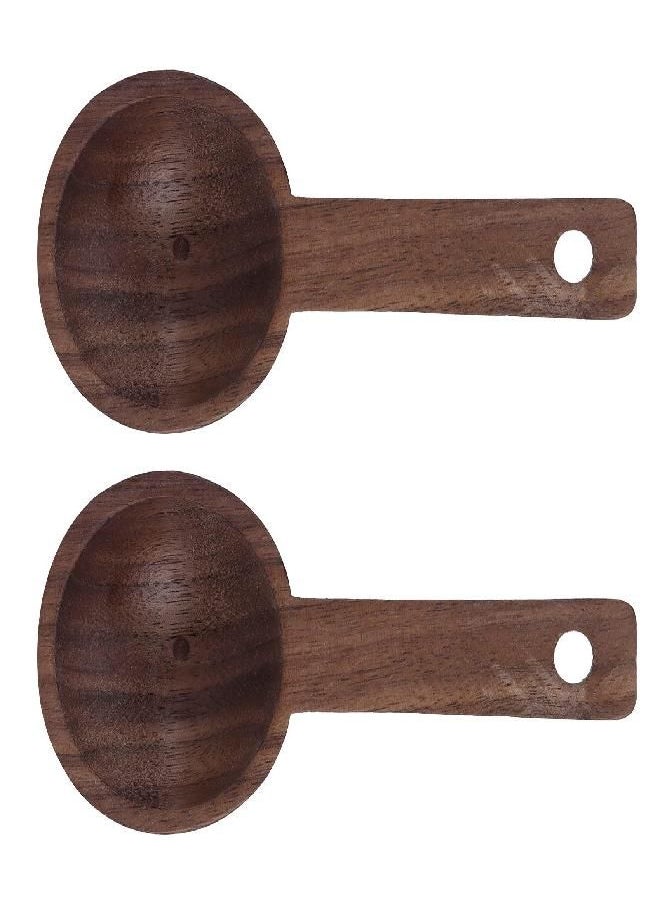 Houshold Coffee Scoop Wooden Measuring Spoon Coffee Scoop for Ground Walnut Teaspoon Coffee Accessorie Coffee Measuring tool Spoon with wooden handles for Coffee Tea Sugar Dlour Spices(2#)