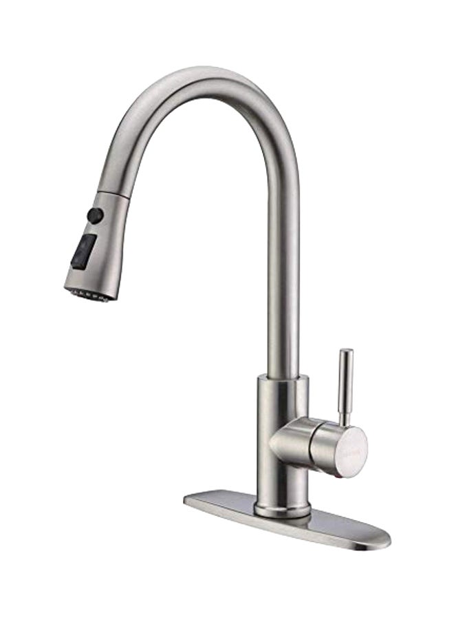 Single Handle High Arc Kitchen Faucet Silver 22.7x11x3.1inch