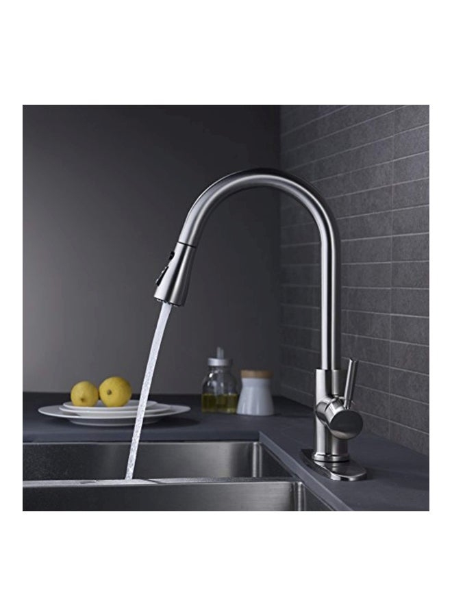 Single Handle High Arc Kitchen Faucet Silver 22.7x11x3.1inch