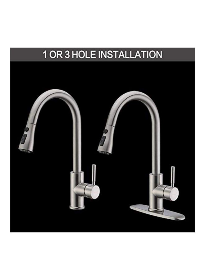 Single Handle High Arc Kitchen Faucet Silver 22.7x11x3.1inch