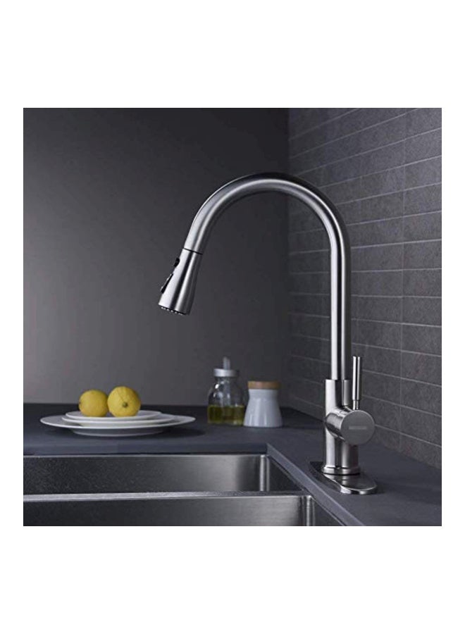 Single Handle High Arc Kitchen Faucet Silver 22.7x11x3.1inch