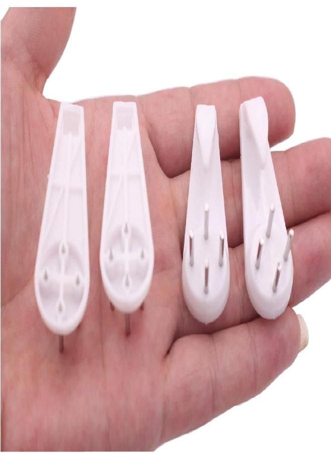 20PCS White Non-Trace Wall Picture Hook Concrete Hard Wall Drywall Picture Hanging Hook Seamless Nail Plastic Fasteners Multi-Purpose Wall Mount Non-Mark Hooks for Photo Album Frame Clock Hanging