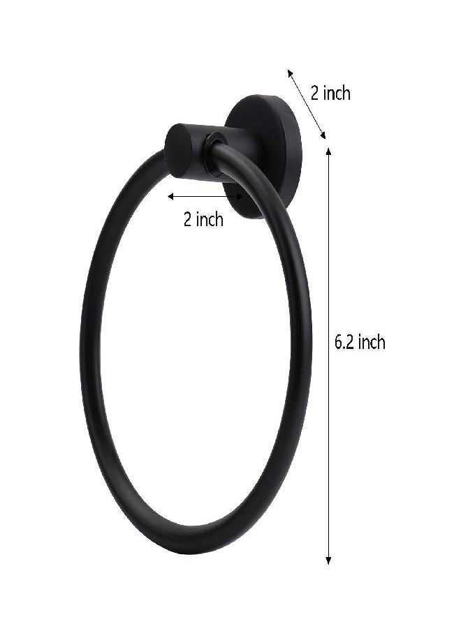 TOPZEA 2 Pack Towel Ring for Bathroom, 304 Stainless Steel Towel Holder Bathroom Hand Towel Hanger Wall Mounted Round Towel Racks for Bathroom, Kitchen Organization, Matte Black