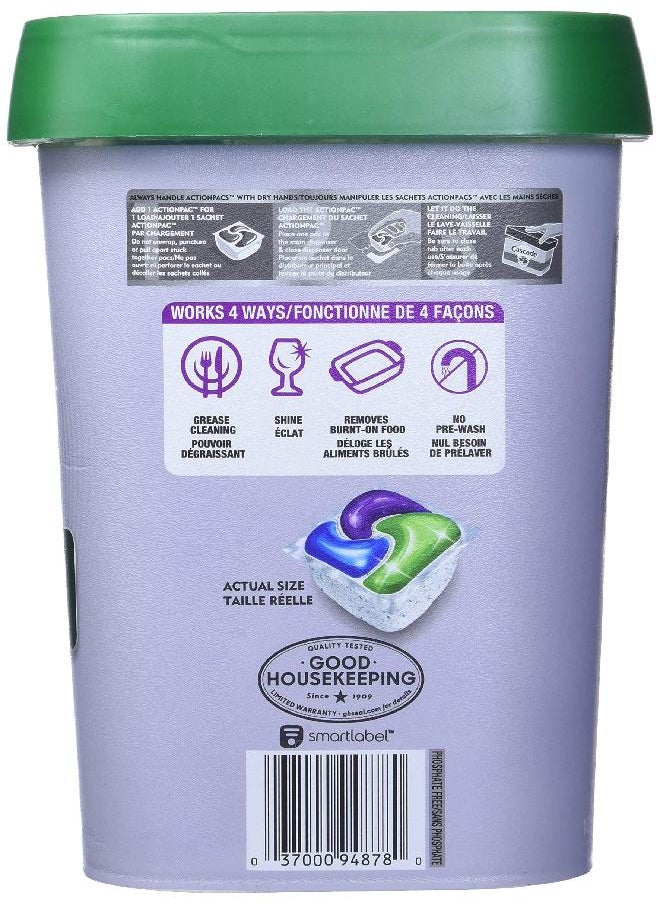 Cascade Platinum Dishwasher Detergent 92 Scent ActionPacs Net Wt 51.2 Ounce