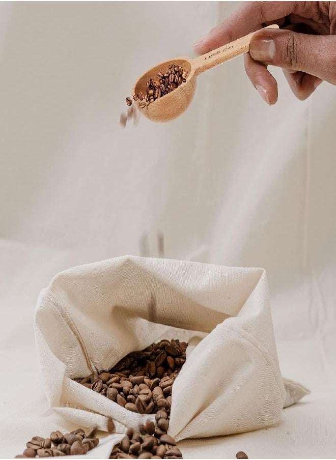 DOITOOL Wooden Measuring Spoons, Coffee Bean Spoon Tablespoon Measure Scoop Powder Spoon, Wooden Tea Scoop 15ml