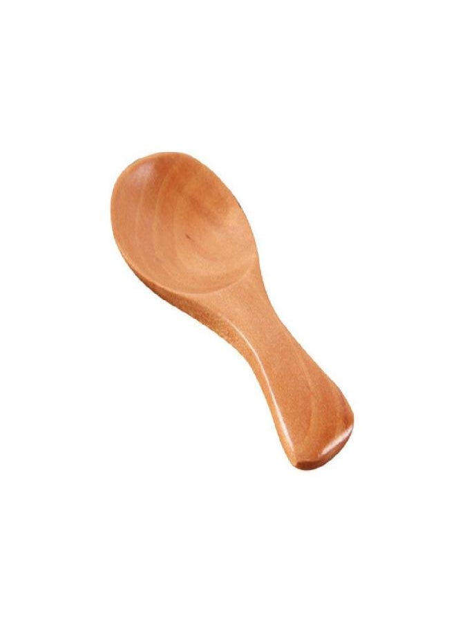 Aysekone 3 Pack Mini Wooden Spoons Feed Spoons Scoop Sugar Salt Tea Leaf Milk Powder Scale Teaspoons Measuring Scoop Seasoning Spoons（Natural Color）