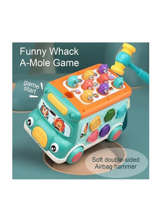 Pounding Toys for Toddlers Educational Toy Pull Along Bus Gopher Toy for Boys Girls Birthday Gift