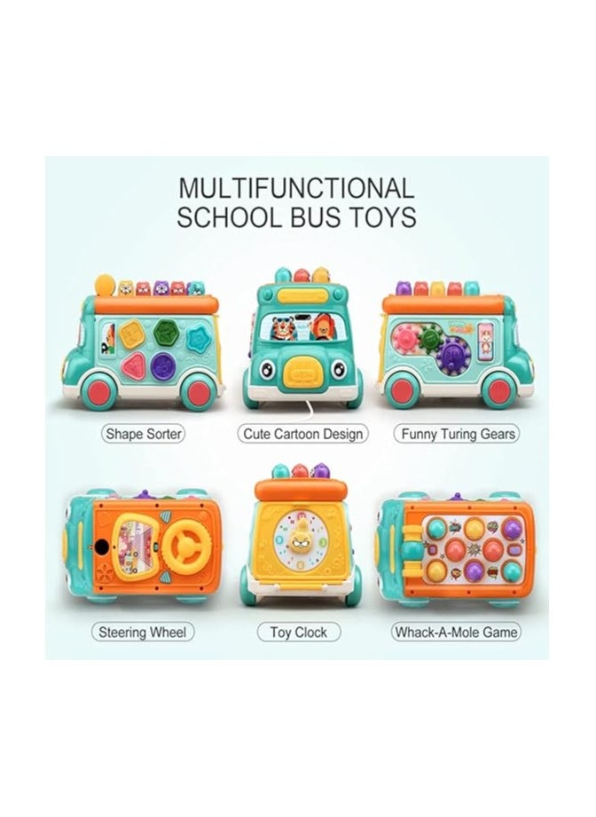 Pounding Toys for Toddlers Educational Toy Pull Along Bus Gopher Toy for Boys Girls Birthday Gift