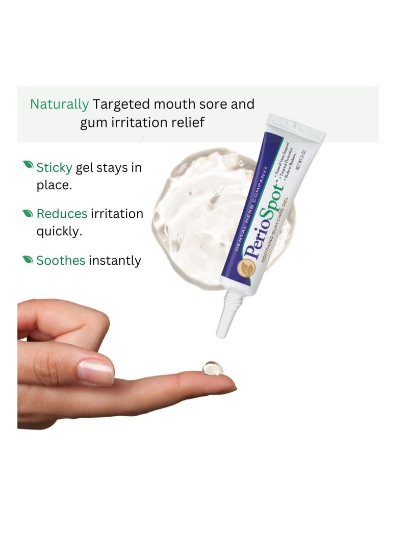 Dental Herb Company - PerioSpot Mouth Sore and Gum Care Gel - Soothes and relieves discomfort from Canker sores and Gum Irritation (.5 oz.)