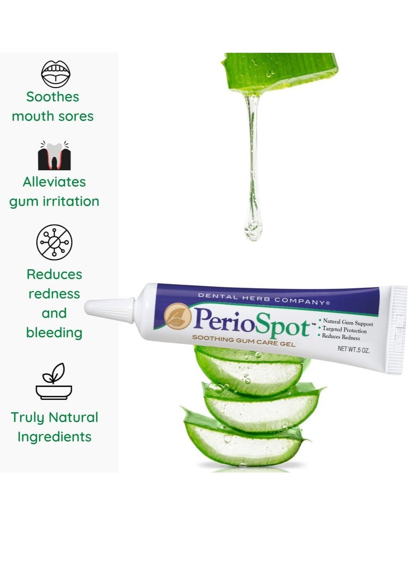 Dental Herb Company - PerioSpot Mouth Sore and Gum Care Gel - Soothes and relieves discomfort from Canker sores and Gum Irritation (.5 oz.)