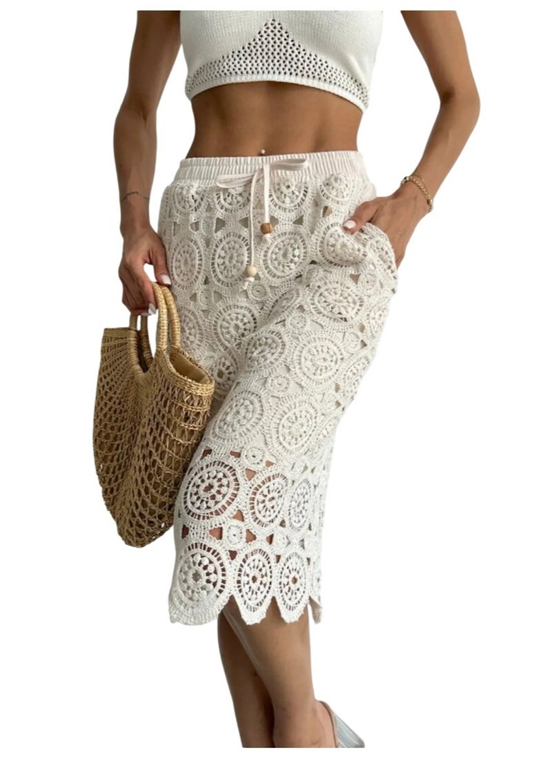 Raw Lace Side Pocket Skirt