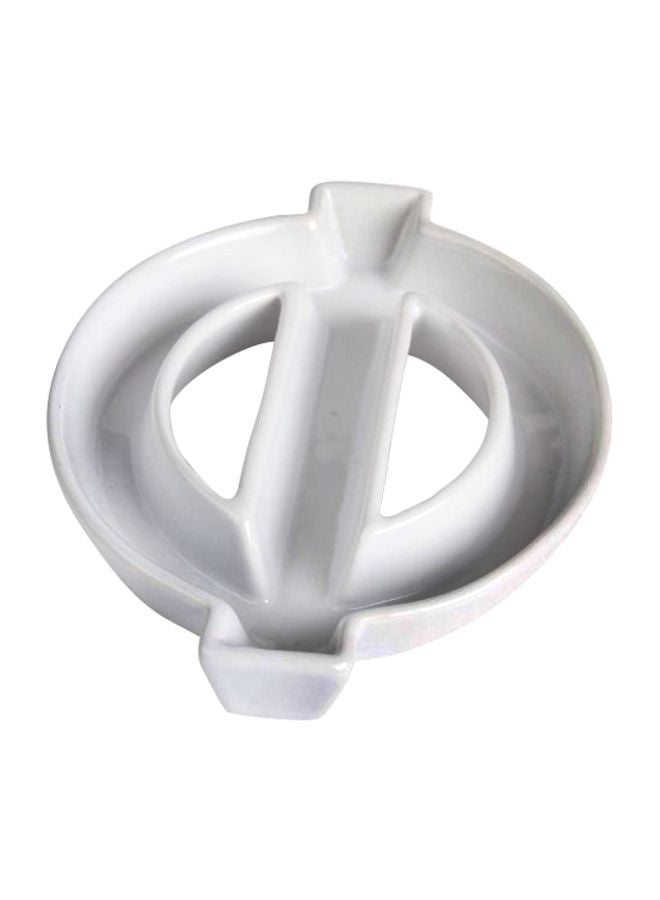 Design Ceramic Greek Alphabet Dish Silver 6x0.8x6inch